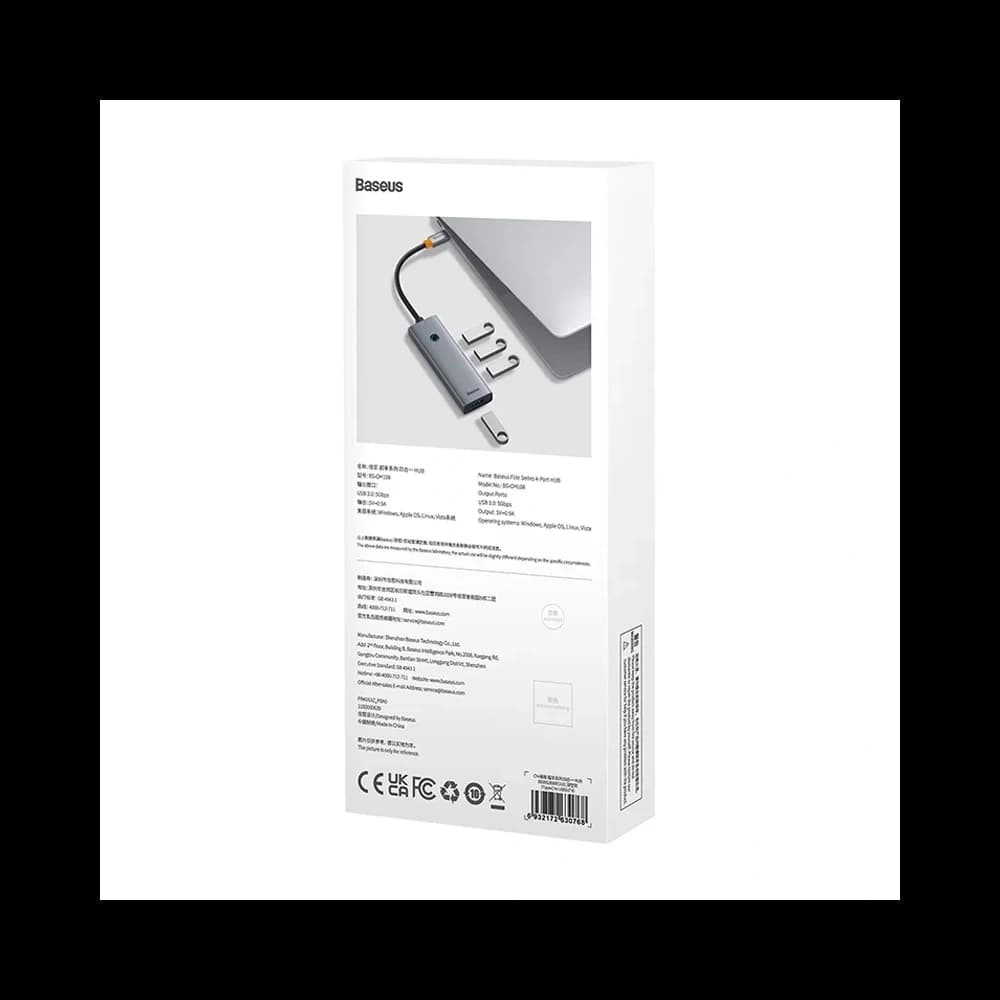 Baseus UltraJoy Hub USB-C 4 în 1 / 4xUSB-A 3.0 (gri) - 8