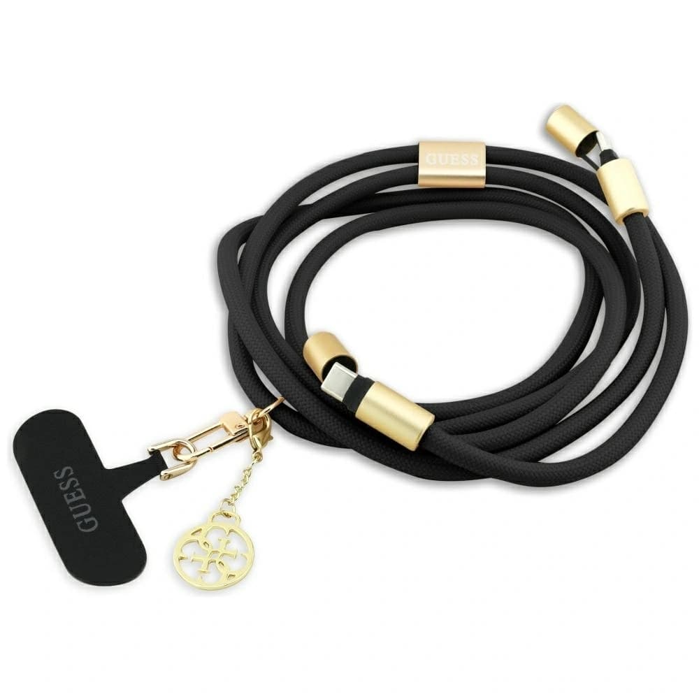 Guess CBDY 4G Charm USB-C / USB-C kabel 150 cm černý - 1