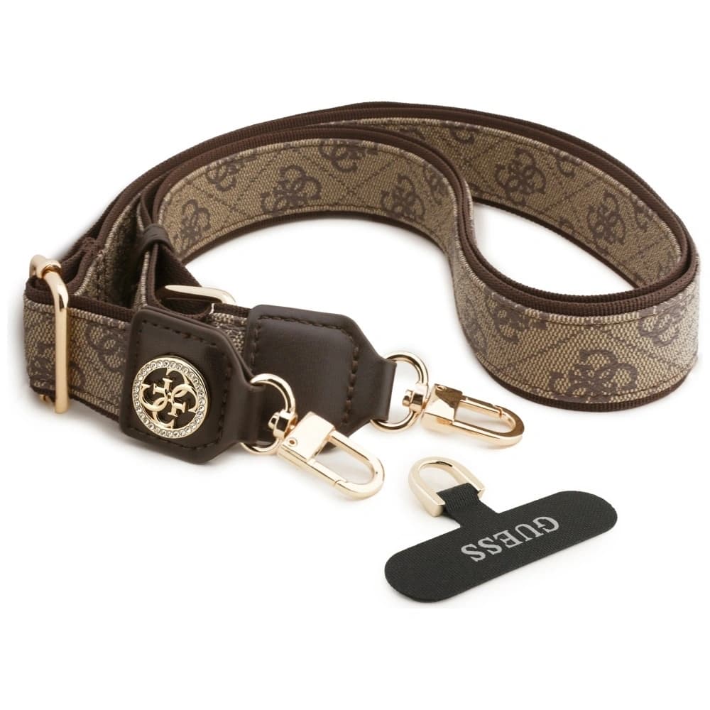 Guess Universal CBDY 4G Tether Patch Strass Fém Logó barna - 2