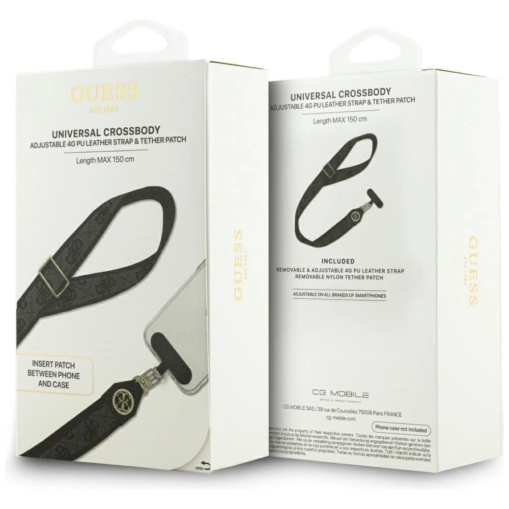 Guess Universal CBDY 4G Tether Patch Strass Fém Logó fekete - 5
