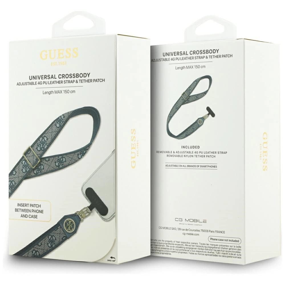 Uniwersalna smycz Guess Universal CBDY 4G Tether Patch Strass Metal Logo niebieski - 5