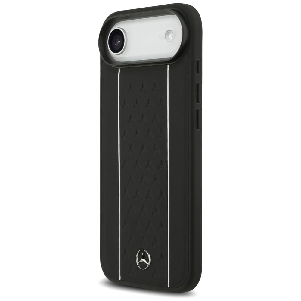 Mercedes kožený vzor hvězdiček pruhy MagSafe Apple iPhone Air černý - 2