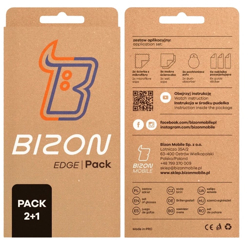 Bizon Edge Pack 2x kijátszó üveg + kamera üveg Xiaomi POCO F6 Pro - 7