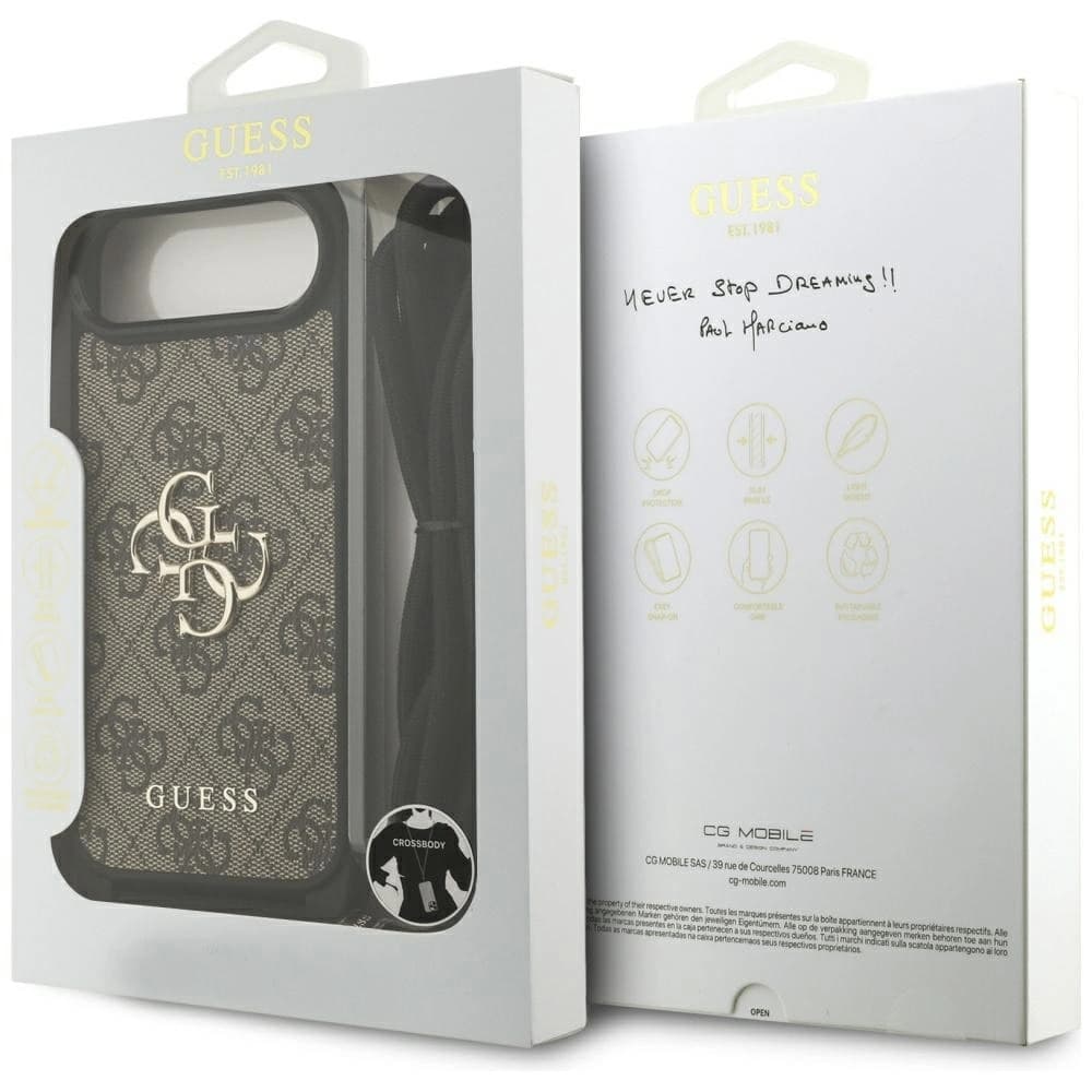 Hádej 4G Velké Logo Kordová Šňůra Crossbody Apple iPhone Air hnědá - 7