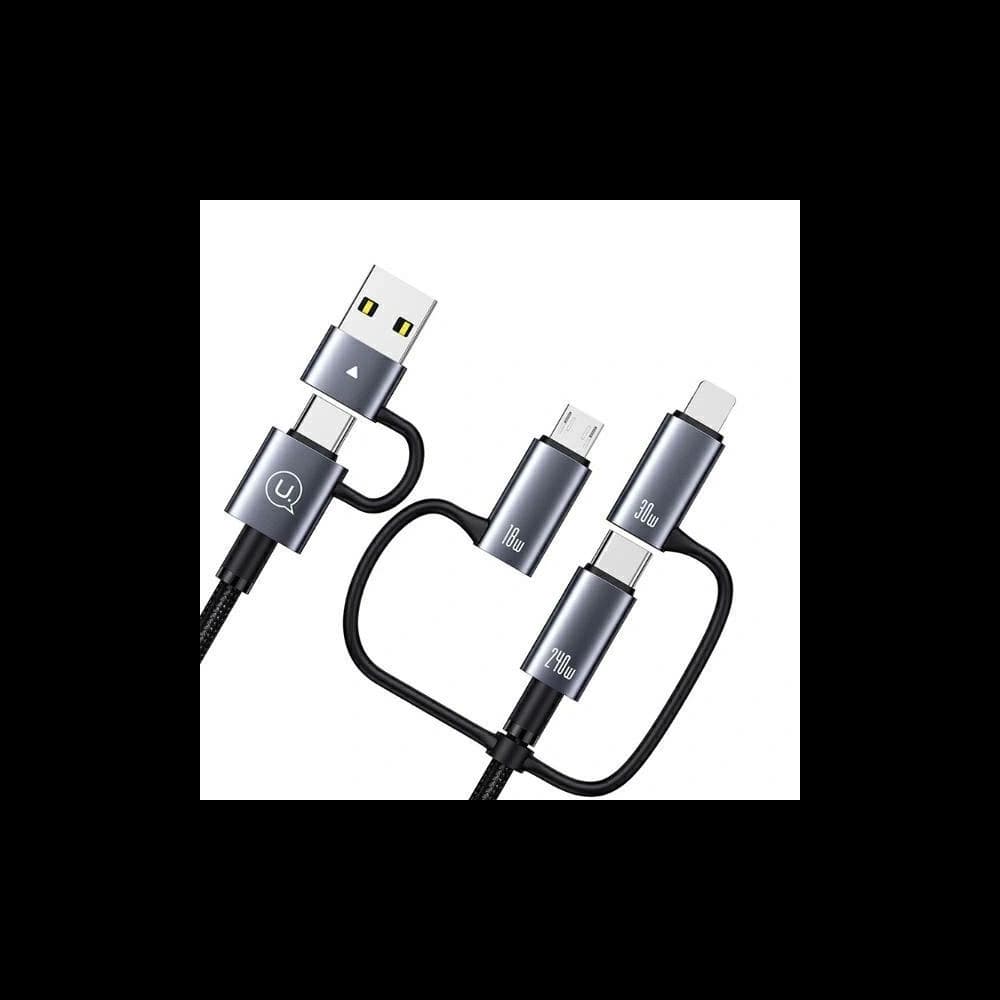 Cablu de date USAMS 6in1 cu display digital, aliaj de aluminiu, încărcare rapidă 240W, 1.2m - 3