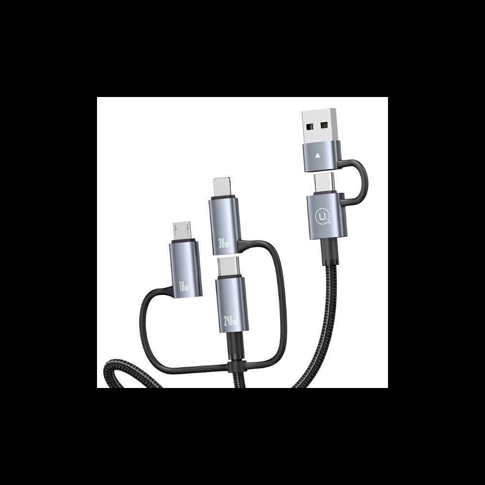 Cablu de date USAMS 6in1 cu display digital, aliaj de aluminiu, încărcare rapidă 240W, 1.2m - 5