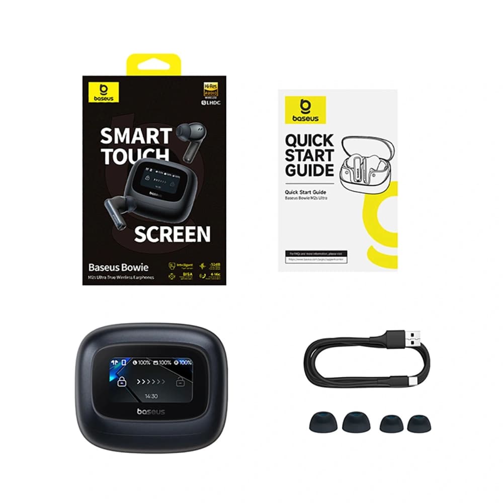 Baseus Bowie M2s Ultra TWS Drahtlose In-Ear Kopfhörer mit interaktivem Bildschirm Schwarz - 6