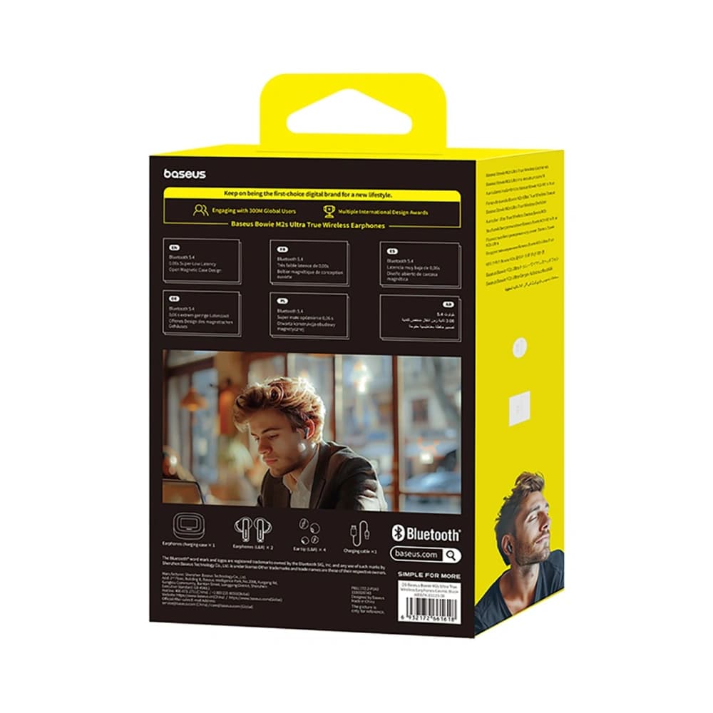 Baseus Bowie M2s Ultra TWS Drahtlose In-Ear Kopfhörer mit interaktivem Bildschirm Schwarz - 8