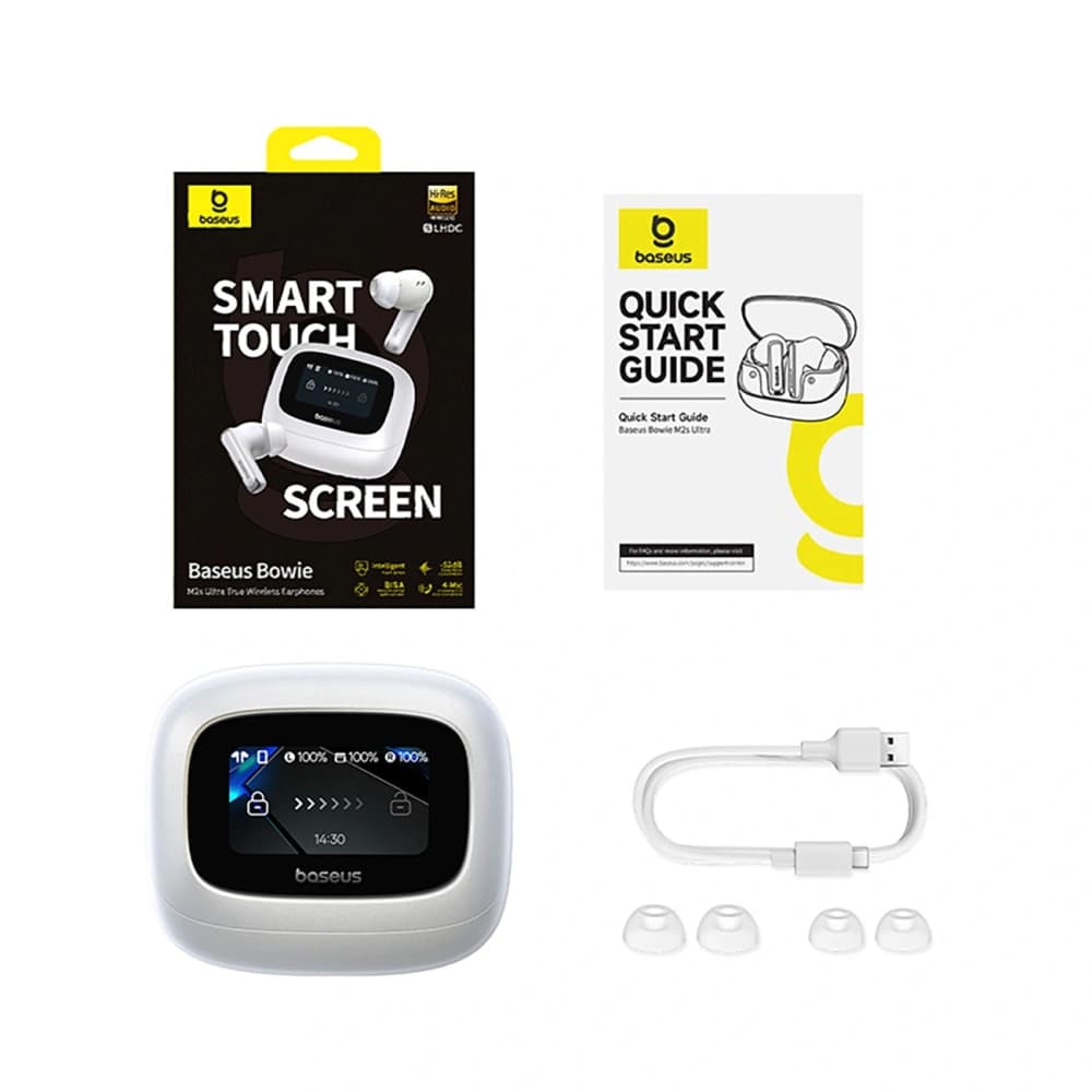 Baseus Bowie M2s Ultra TWS Drahtlose In-Ear Kopfhörer mit interaktivem Bildschirm Weiß - 6