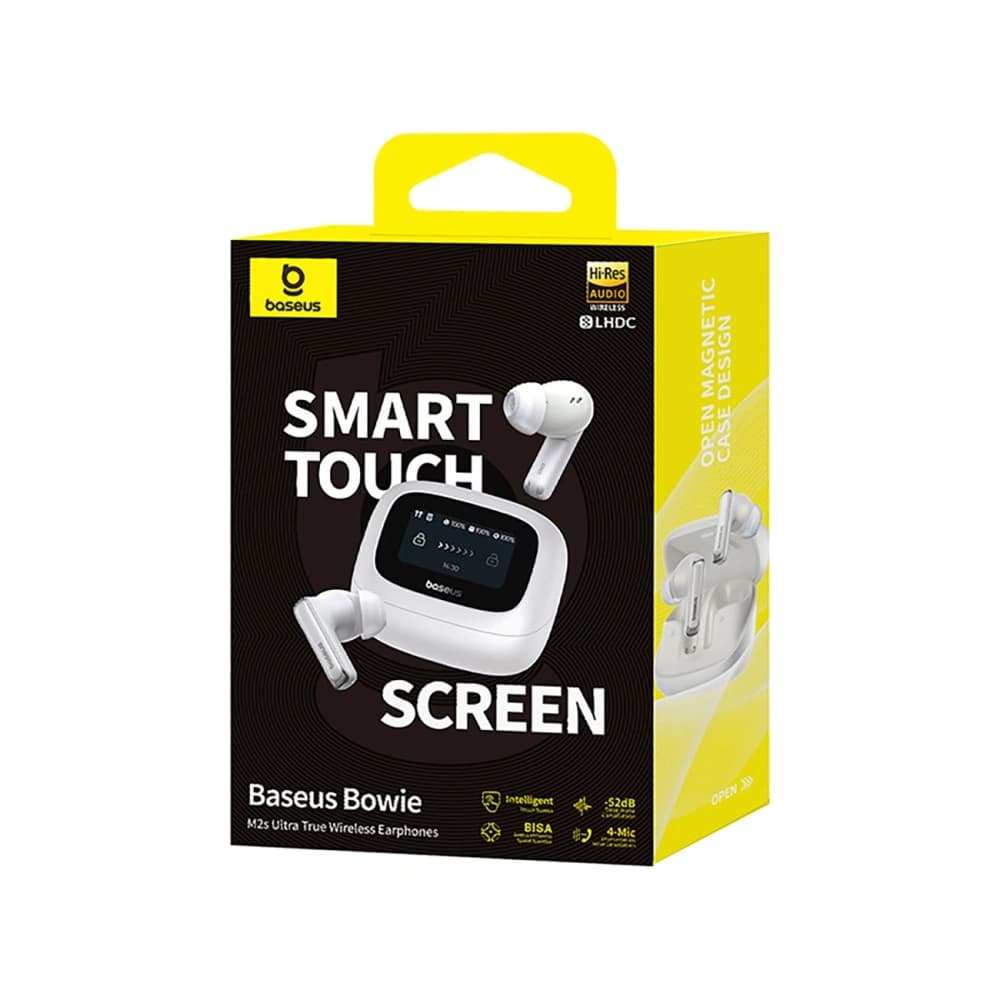 Baseus Bowie M2s Ultra TWS Drahtlose In-Ear Kopfhörer mit interaktivem Bildschirm Weiß - 7