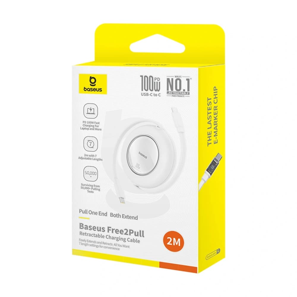 Baseus Free2Pull Mini 100W USB-C / USB-C 2m bílý - 10