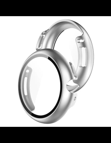 Etui ze szkłem do zegarka Bizon Case+Glass Watch do Google Pixel Watch 4 41mm matowe srebrne