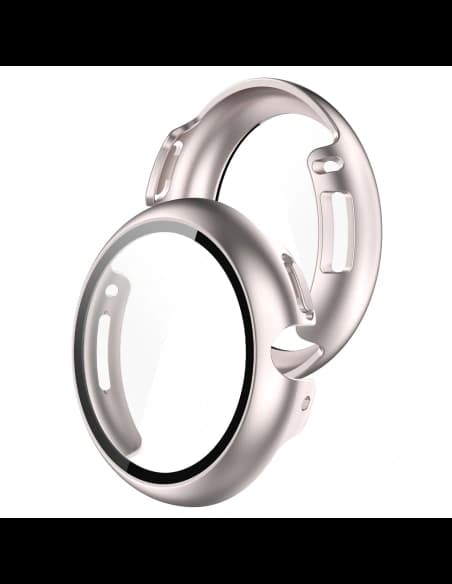 Etui ze szkłem do zegarka Bizon Case+Glass Watch do Google Pixel Watch 4 41mm satynowe szmapańskie