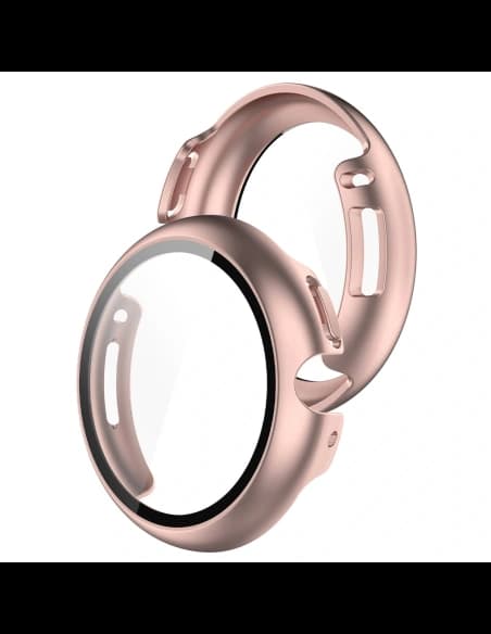 Etui ze szkłem do zegarka Bizon Case+Glass Watch do Google Pixel Watch 4 41mm różowozłote