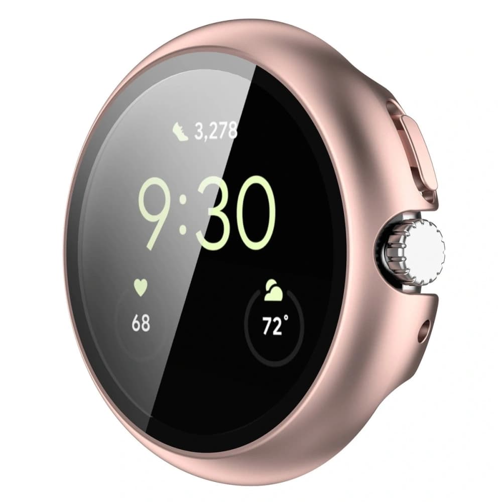 Etui ze szkłem do zegarka Bizon Case+Glass Watch do Google Pixel Watch 4 41mm różowozłote - 5