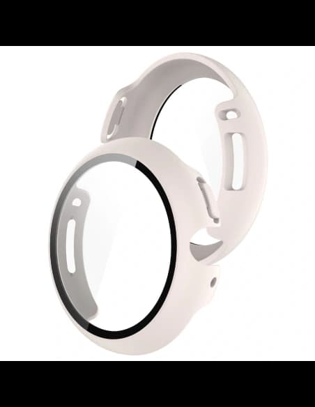 Etui ze szkłem do zegarka Bizon Case+Glass Watch do Google Pixel Watch 4 41mm matowe beżowe