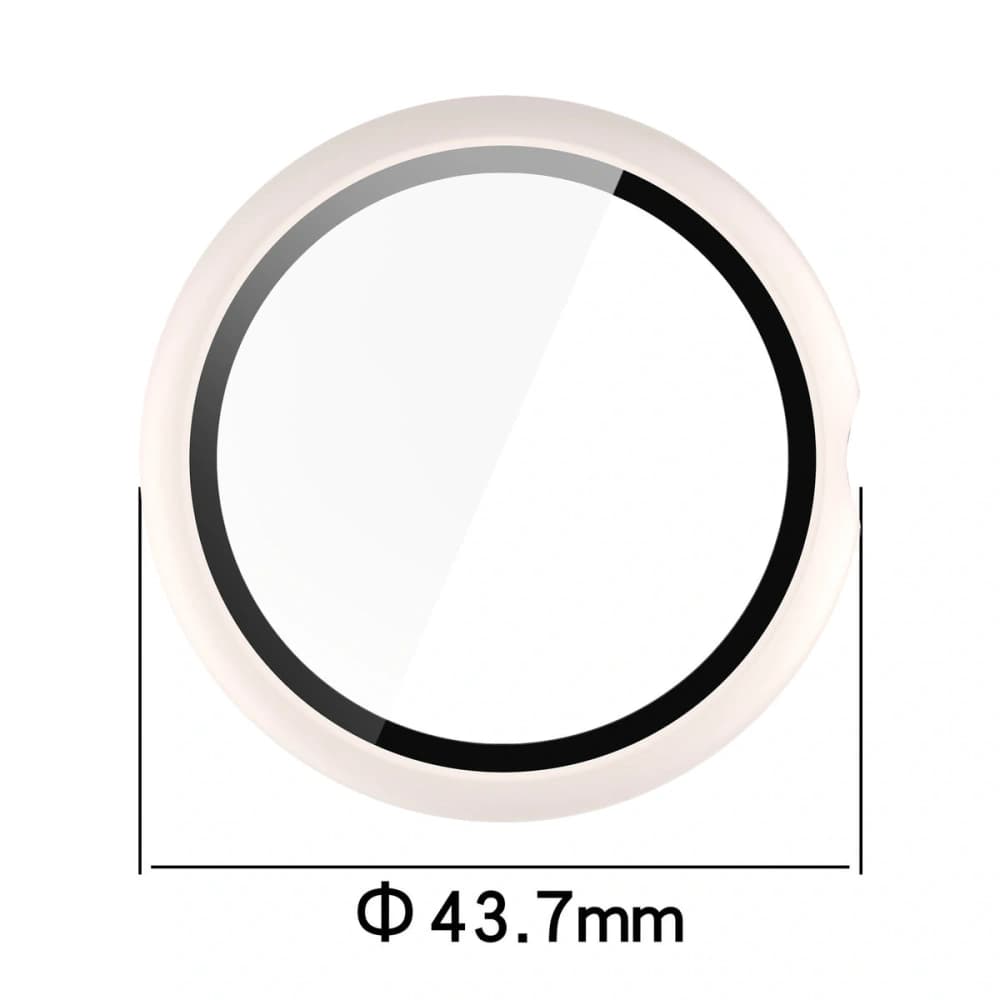 Etui ze szkłem do zegarka Bizon Case+Glass Watch do Google Pixel Watch 4 41mm matowe beżowe - 2