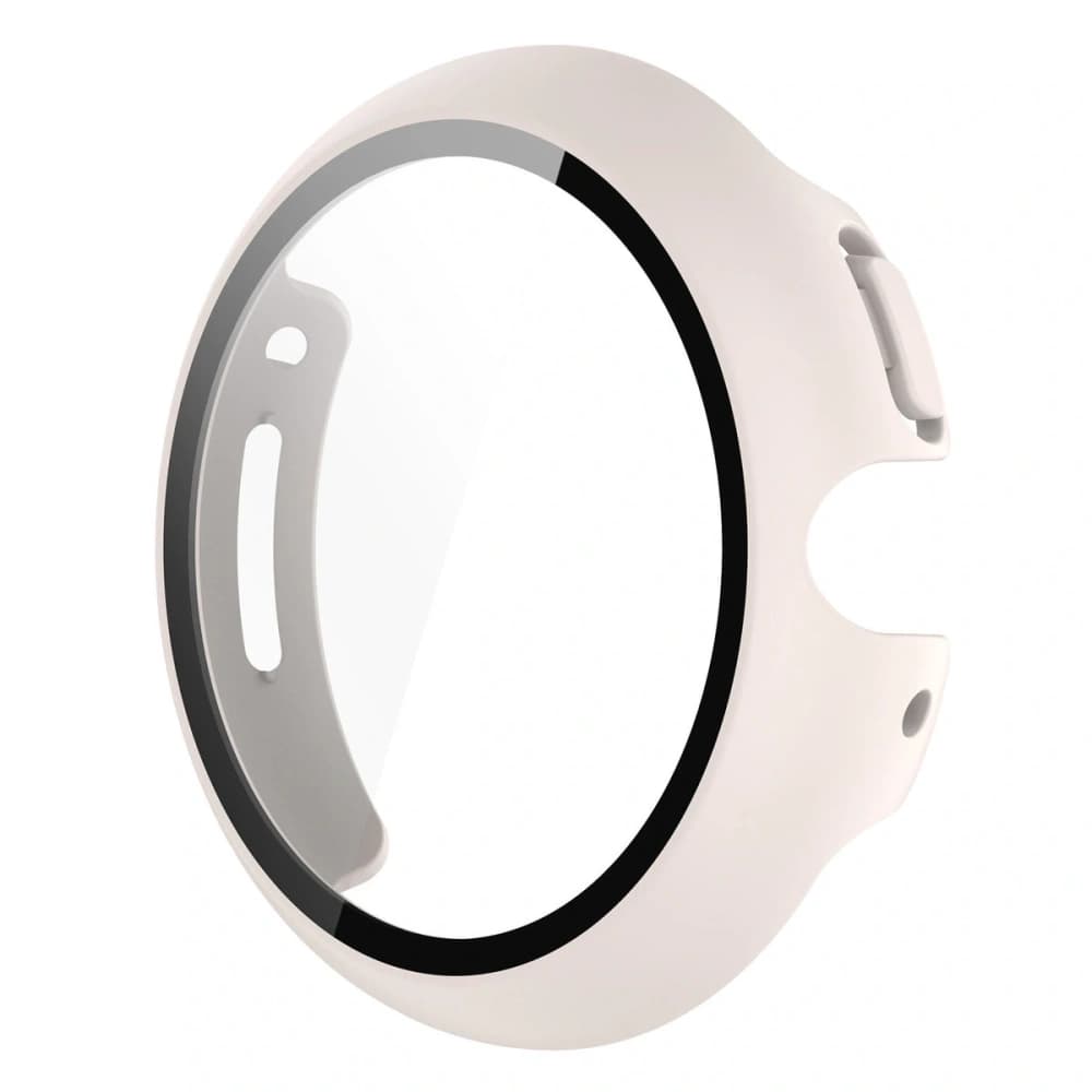 Etui ze szkłem do zegarka Bizon Case+Glass Watch do Google Pixel Watch 4 41mm matowe beżowe - 3