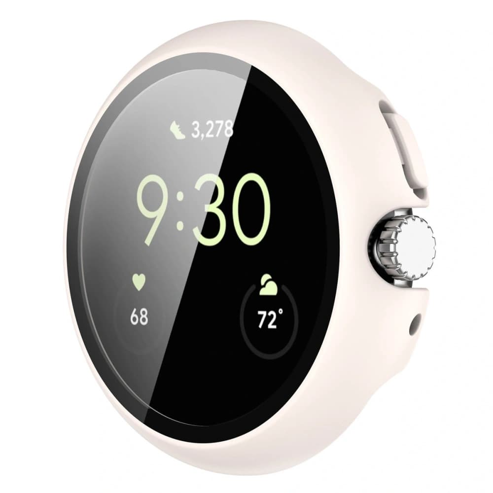 Etui ze szkłem do zegarka Bizon Case+Glass Watch do Google Pixel Watch 4 41mm matowe beżowe - 4