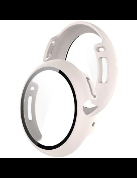 Etui ze szkłem do zegarka Bizon Case+Glass Watch do Google Pixel Watch 4 45mm matowe beżowe