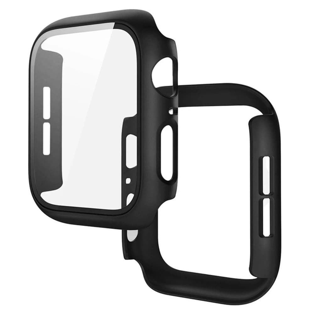 Carcasa Bizon+Sticlă pentru Apple Watch SE 3 / SE 2 / SE / 6 / 5 / 4 40mm negru mat - 1