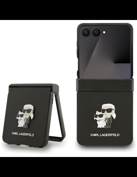 Karl Lagerfeld Saffiano Karl&Choupette Pin Samsung Galaxy Z Flip7 černý