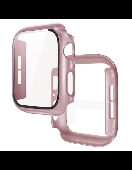 Bizon Case+Glass Ceas Apple Watch SE 3 / SE 2 / SE / 6 / 5 / 4 40mm aur roz