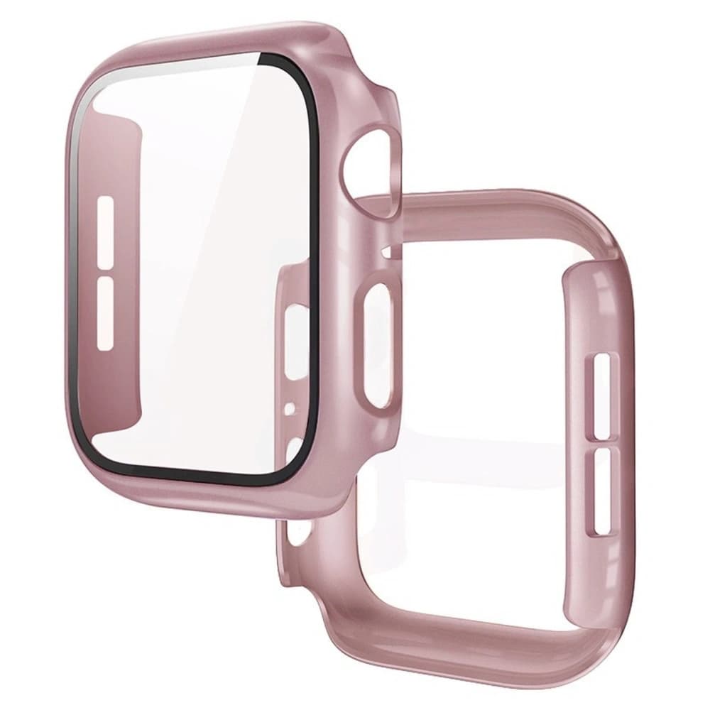 Bizon Case+Glass Ceas Apple Watch SE 3 / SE 2 / SE / 6 / 5 / 4 40mm aur roz - 1