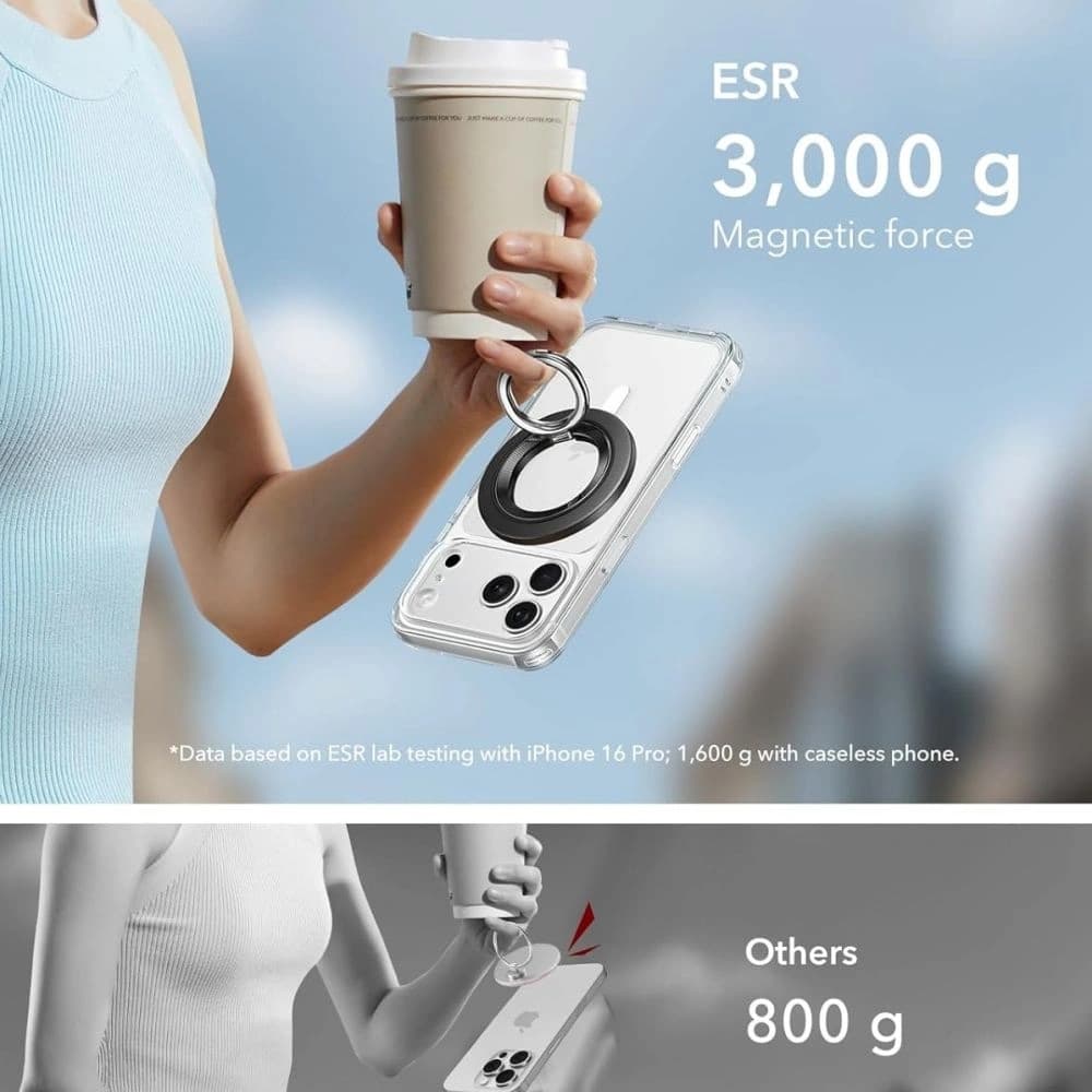 ESR Magnetischer 360 Halolock MagSafe Telefonring Schwarz - 5