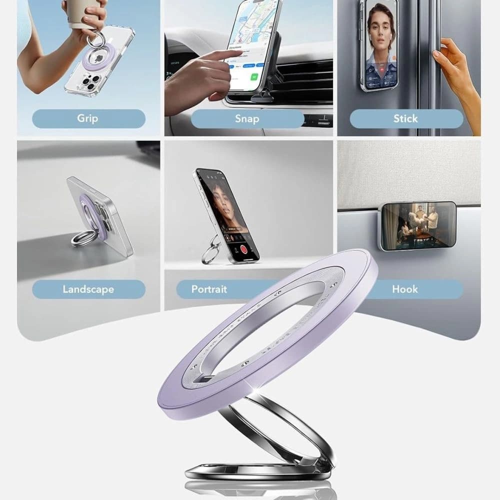 ESR Magnetic 360 Halolock MagSafe Telefon Gyűrű Levendula - 3