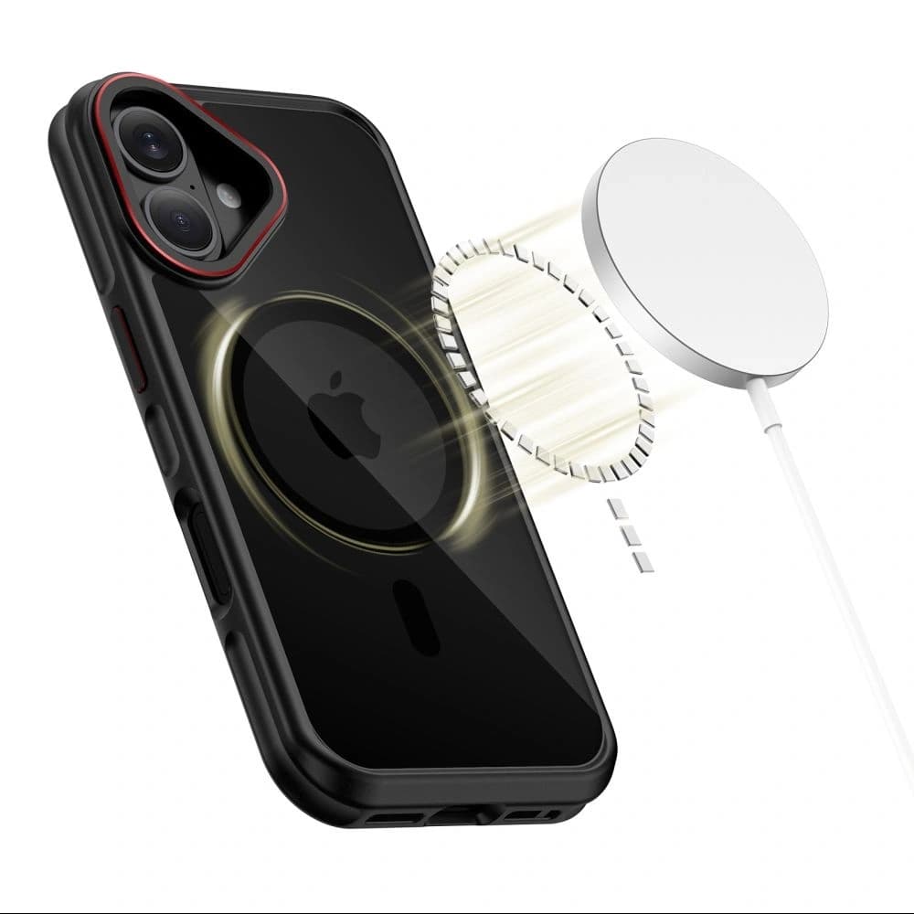 Tech-Protect MagHybrid MagSafe Apple iPhone 17 Fekete/piros - 3