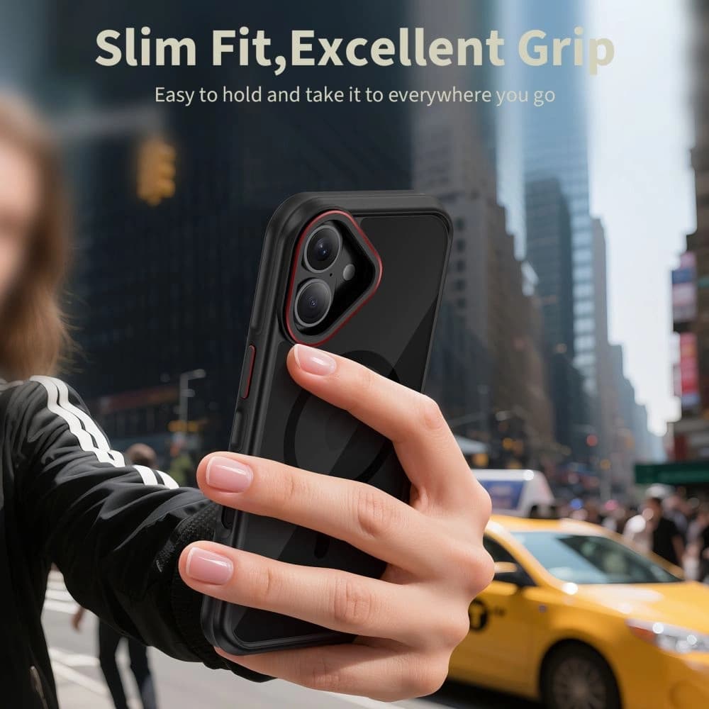 Tech-Protect MagHybrid MagSafe Apple iPhone 17 Fekete/piros - 5