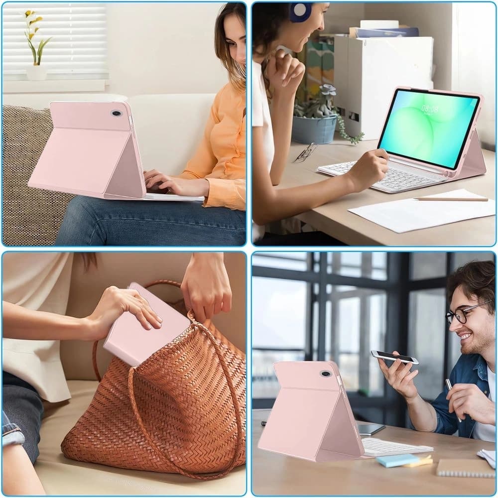 Tech-Protect Smartcase Pen + Keyboard Samsung Galaxy Tab A9 / A11 8.7 X110 / X115 / X133 / X135 Pink - 8