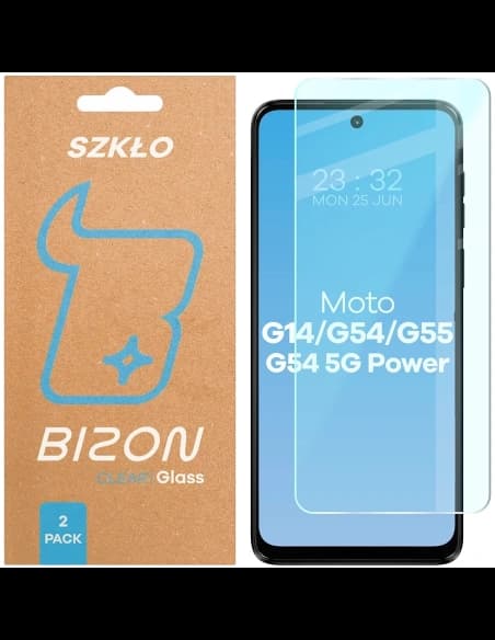 Bizon Glass Clear Duo Motorola Moto G14 4G / G54 5G / G54 Power 5G / G55 5G [2 PACHET]