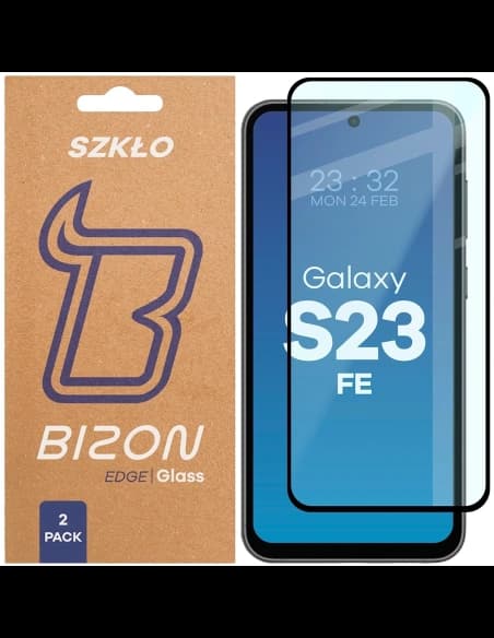 Bizon Glass Edge Duo Samsung Galaxy S23 FE černý rám [2 BALENÍ]