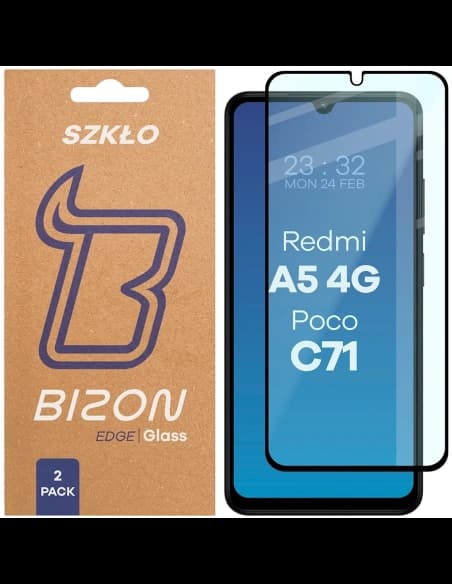 Bizon Glass Edge Duo Xiaomi Redmi A5 4G / POCO C71 4G black frame [2 PACK]