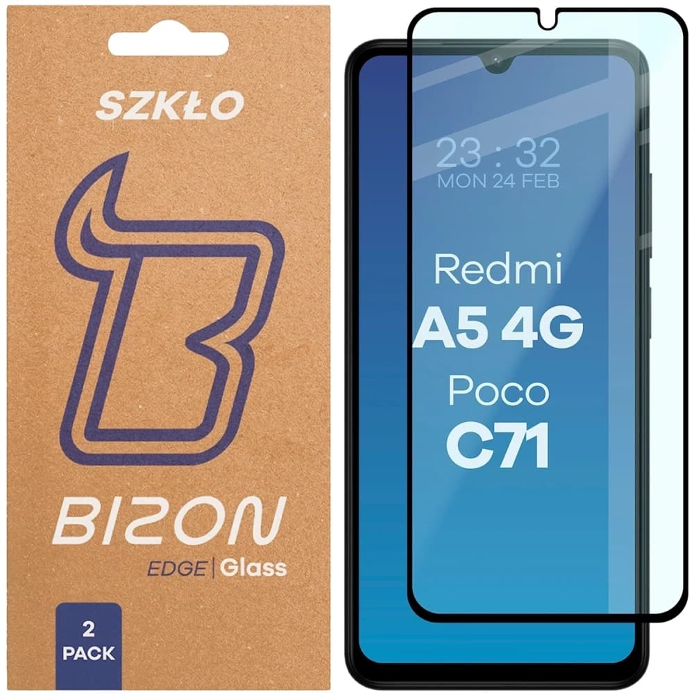 Bizon Glass Edge Duo Xiaomi Redmi A5 4G / POCO C71 4G black frame [2 PACK] - 1