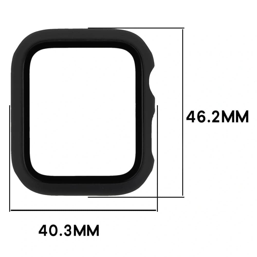 Caz Bizon + Sticlă Ceas Apple Watch SE 3 / SE 2 / SE / 6 / 5 / 4 44mm negru mat - 2