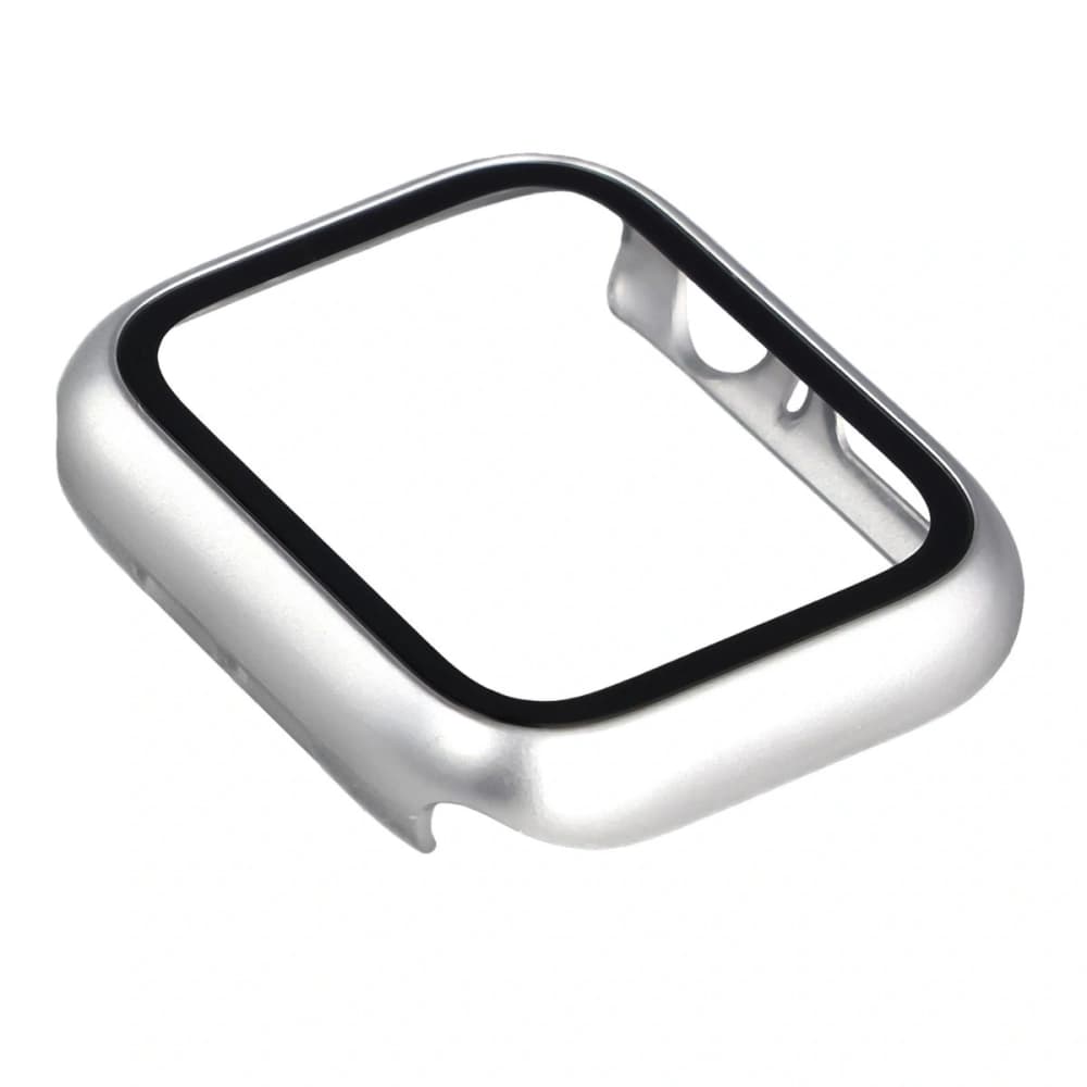 Bizon Case+Glas Uhr Apple Watch SE 3 / SE 2 / SE / 6 / 5 / 4 44mm matt silber - 7