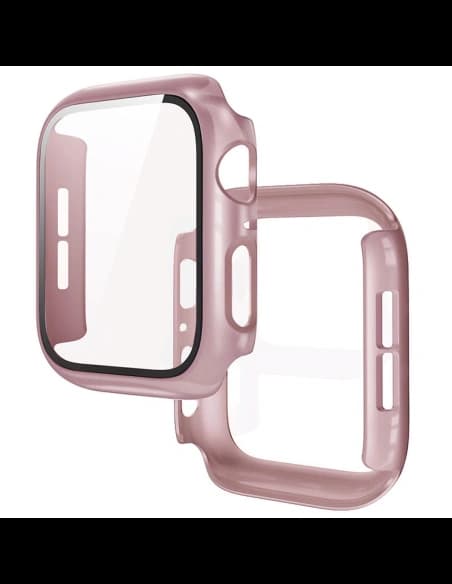 Bizon Case+Glass Uhr Apple Watch SE 3 / SE 2 / SE / 6 / 5 / 4 44mm roségold