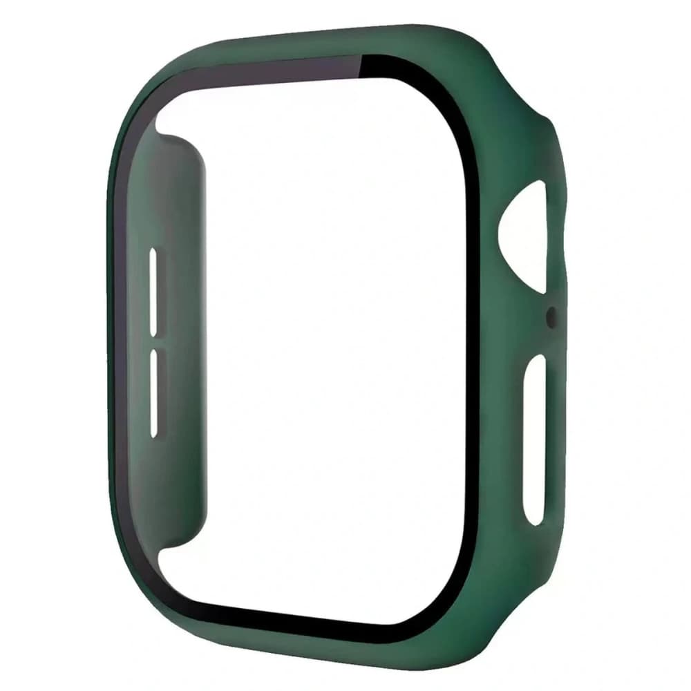 Caz Bizon+Sticlă Ceas Apple Watch SE 3 / SE 2 / SE / 6 / 5 / 4 44mm verde închis mat - 3