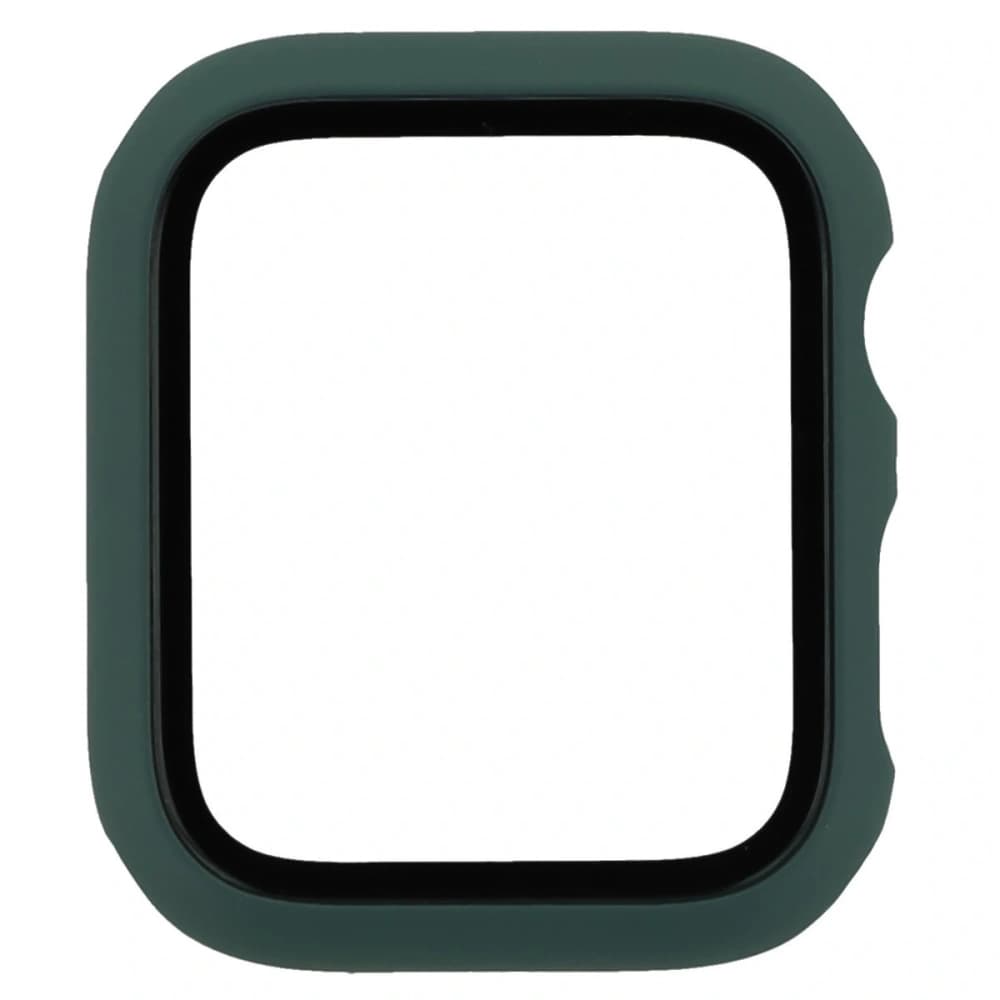 Caz Bizon+Sticlă Ceas Apple Watch SE 3 / SE 2 / SE / 6 / 5 / 4 44mm verde închis mat - 6