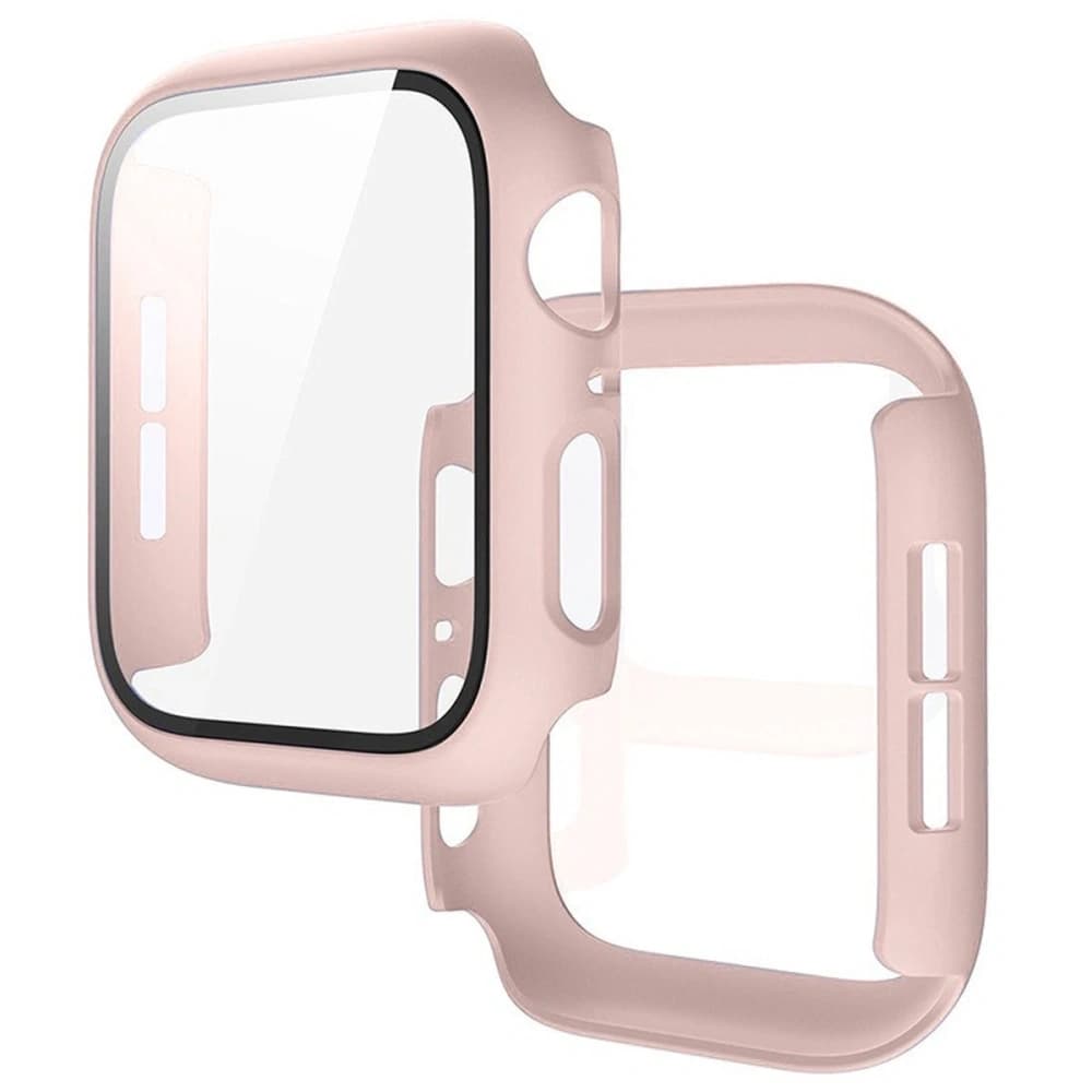Bizon Case+Üveg Óra Apple Watch SE 3 / SE 2 / SE / 6 / 5 / 4 44mm matt rózsaszín - 1