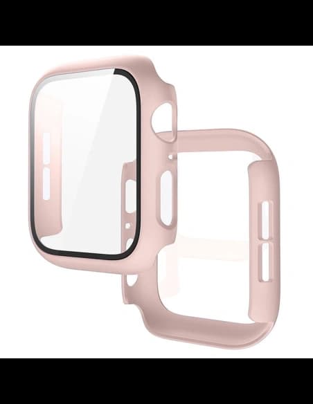 Bizon Case+Üveg Óra Apple Watch SE 3 / SE 2 / SE / 6 / 5 / 4 40mm matt rózsaszín