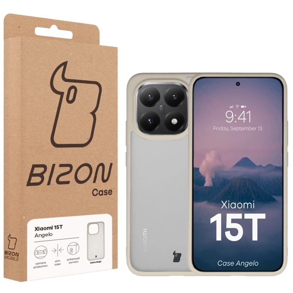 Bizon Case Angelo Xiaomi 15T semi-transparent with a beige frame - 6
