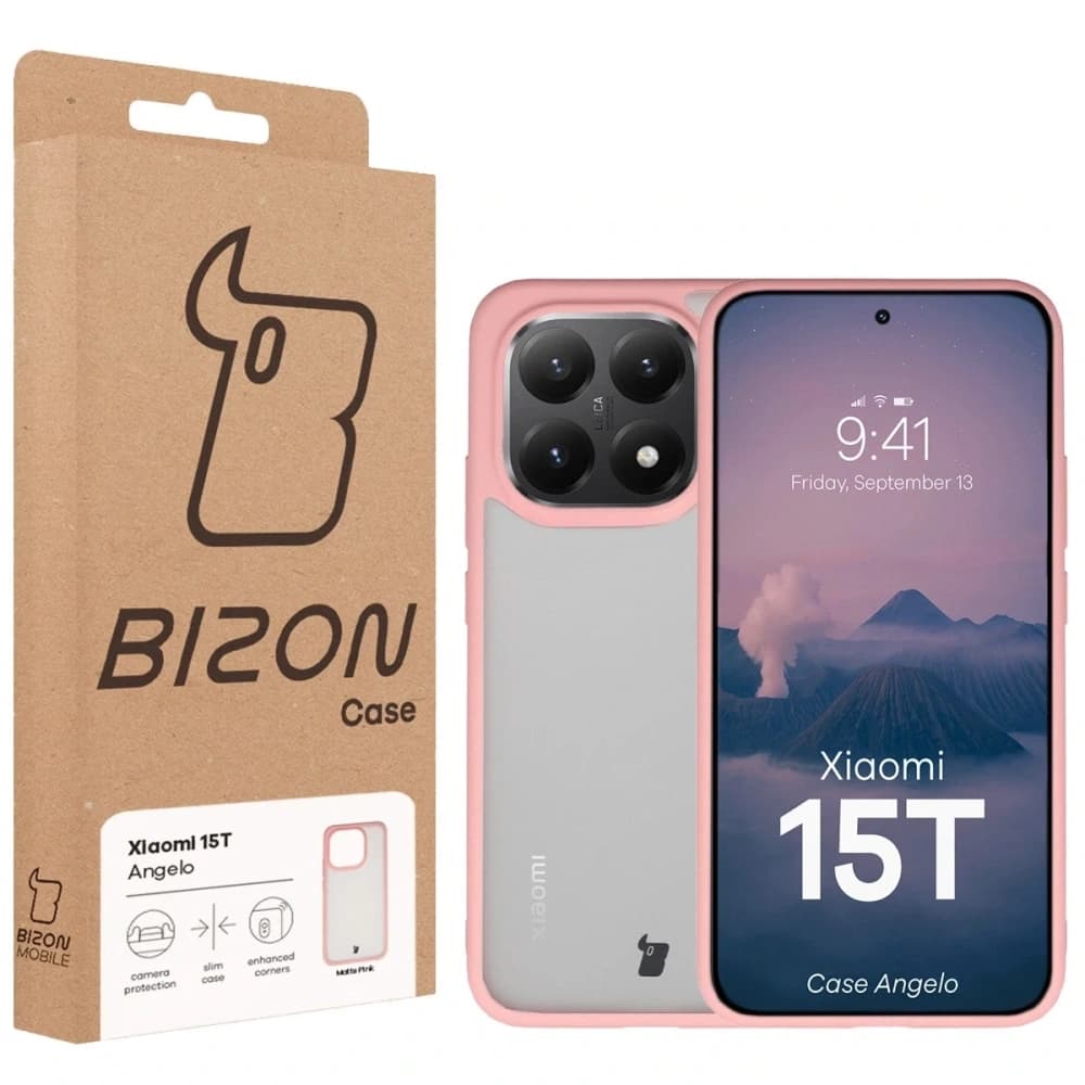 Bizon Case Angelo Xiaomi 15T semi-transparent with a light pink frame - 6