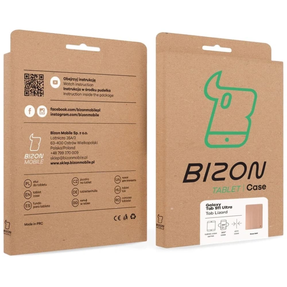 Bizon Case Tab Lizard Samsung Galaxy Tab S11 Ultra rózsaarany - 10
