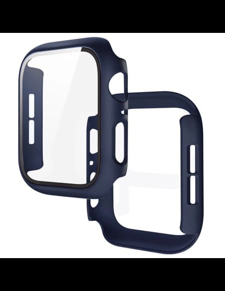 Bizon Case+Glass óra az Apple Watch SE 3 / SE 2 / SE / 6 / 5 / 4 44mm matt tengerészkék színben