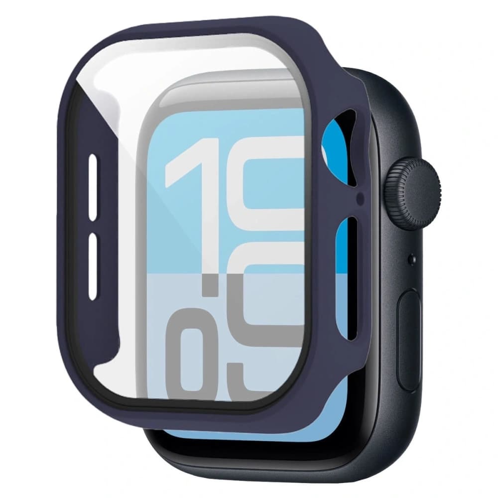 Bizon Case+Glass óra az Apple Watch SE 3 / SE 2 / SE / 6 / 5 / 4 44mm matt tengerészkék színben - 5
