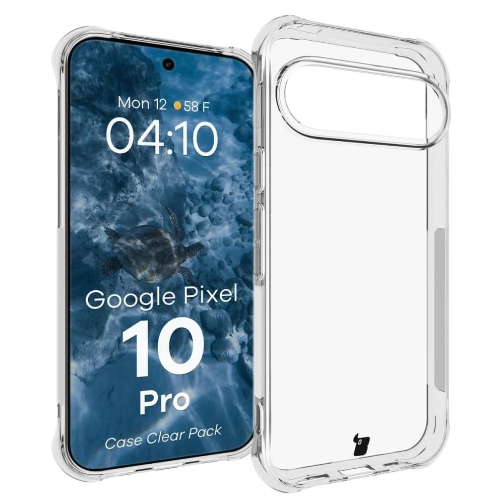 Bizon Case Clear Pack case + 2x tempered glass + lens glass Google Pixel 10 Pro - 3